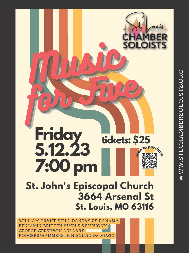 Poster announcing the St. Louis Chamber Soloist 